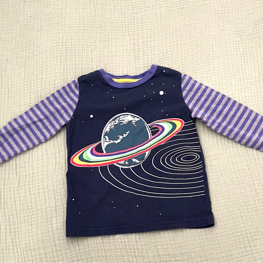 Mini Boden Galactic Long Sleeve Tee Blue Purple